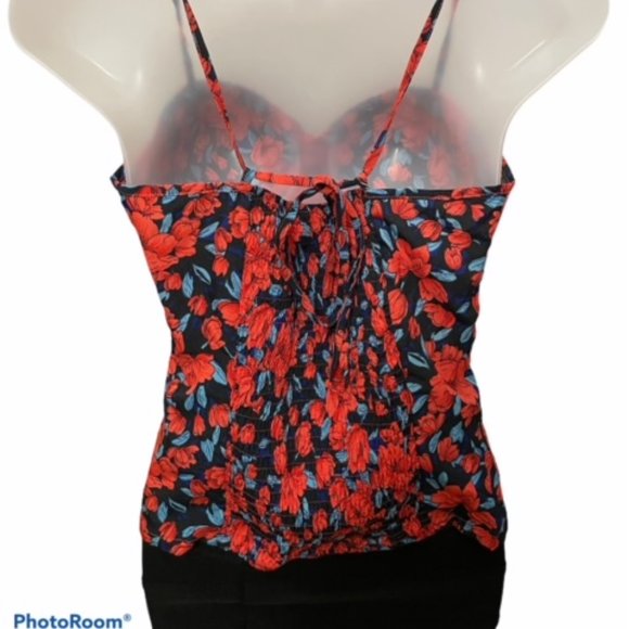 New Shein Red & Blue Floral Print Cami Top Size Small - Picture 7 of 7